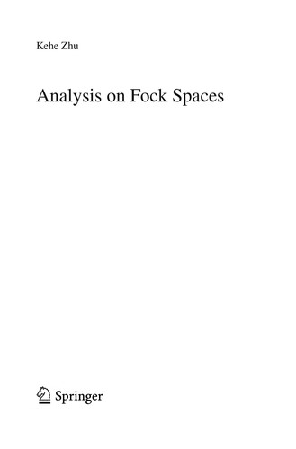 Cover of Analysis on Fock Spaces