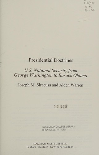 Cover of Presidential Doctrines