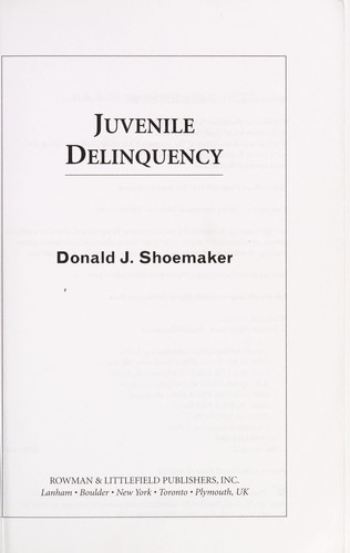 Cover of Juvenile delinquency