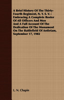 Cover of A Brief History of the Thirty-Fourth Regiment, N Y S V