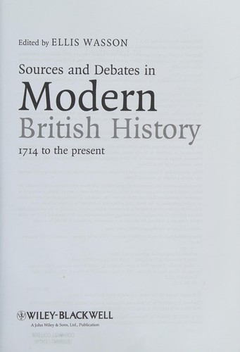 Cover of Sources and debates in modern British history