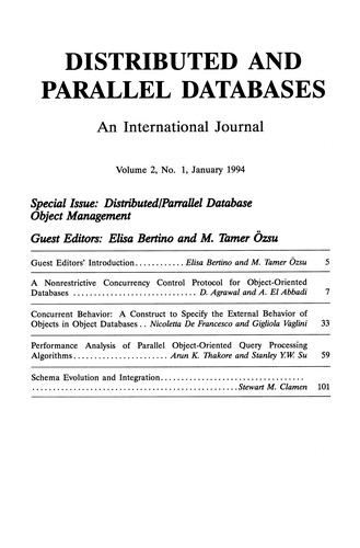 Cover of Distributed and Parallel Database Object Management