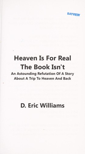Cover of Heaven is for real, the book isn't