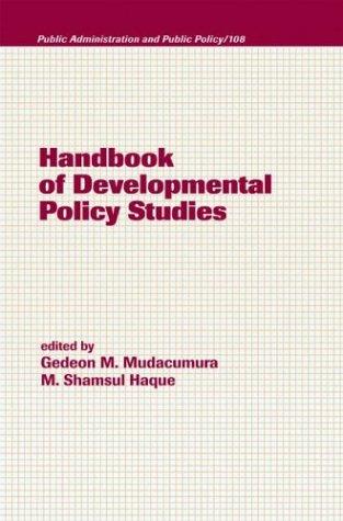 Cover of Handbook of development policy studies