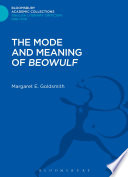 Cover of The Mode and Meaning of 'Beowulf'