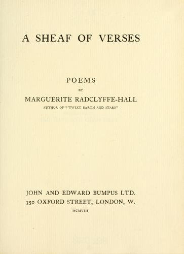 Cover of A sheaf of verses