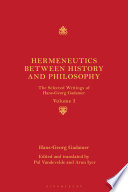 Cover of Hermeneutics between History and Philosophy