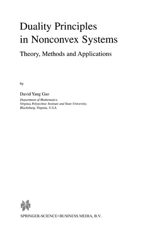 Cover of Duality Principles in Nonconvex Systems