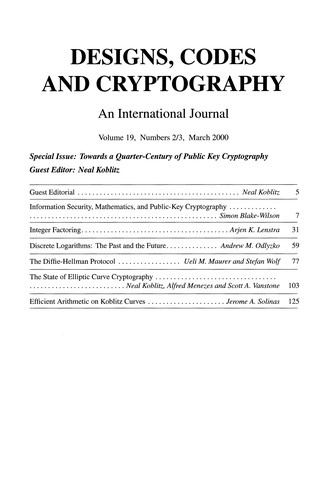 Cover of Towards a Quarter-Century of Public Key Cryptography