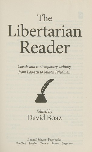 Cover of The libertarian reader
