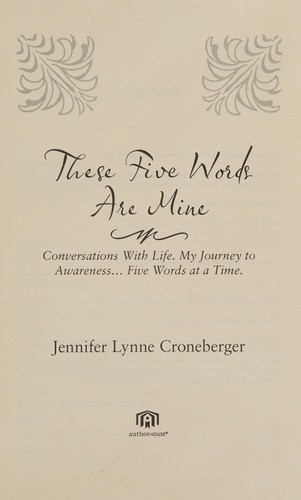 Cover of These Five Words Are Mine
