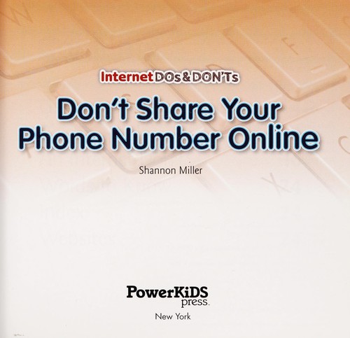 Cover of Don't share your phone number online