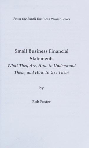 Cover of Small Business Financial Statements