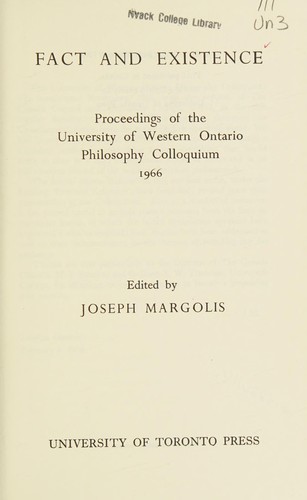 Cover of Fact and Existence