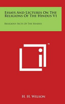 Cover of Essays and Lectures on the Religions of the Hindus V1