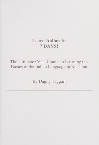 Cover of Learn Italian in 7 days!