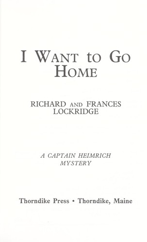 Cover of I want to go home