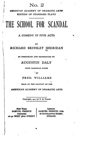 Cover of The School for Scandal