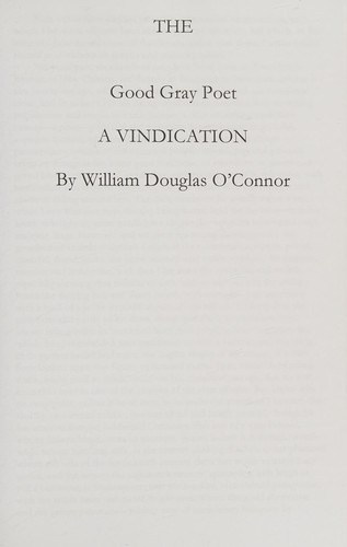 Cover of Good Gray Poet. a Vindication
