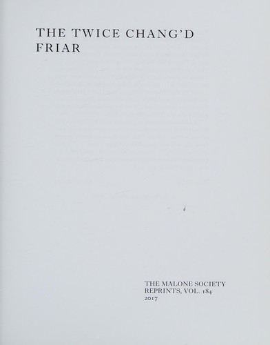 Cover of Twice-Chang'd Friar