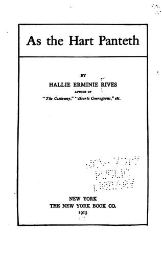 Cover of As the Hart Panteth