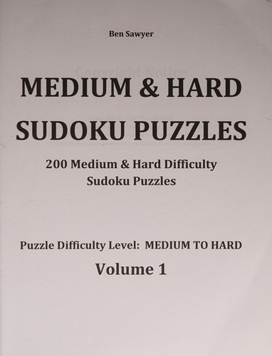 Cover of Medium & Hard Sudoku Puzzles Volume 1