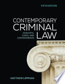 Cover of Contemporary Criminal Law: Concepts, Cases, and Controversies