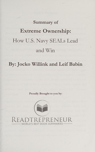 Cover of Summary : Extreme Ownership