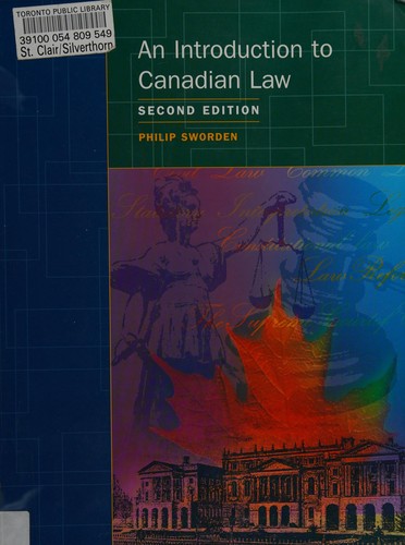 Cover of An introduction to Canadian law