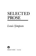 Cover of Selected prose