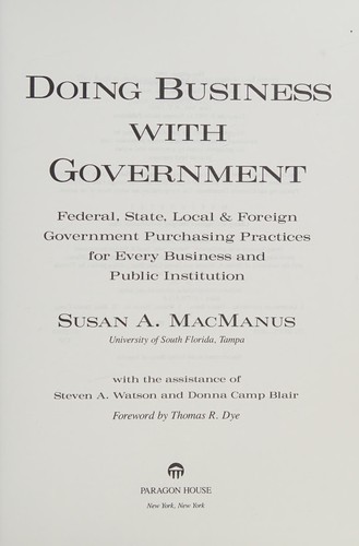 Cover of Doing business with government