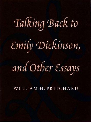 Cover of Talking back to Emily Dickinson and other essays