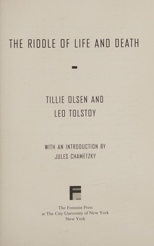 Cover of The riddle of life and death