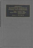 Cover of Advances in Quantitative Analysis of Finance and Accounting