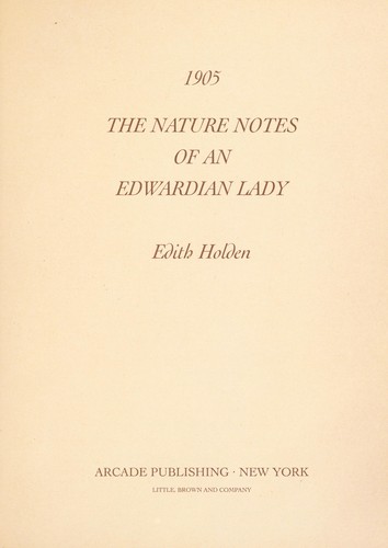Cover of Nature Notes of an Edwardian Lady