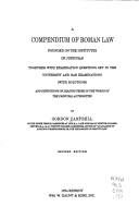 Cover of A compendium of Roman law