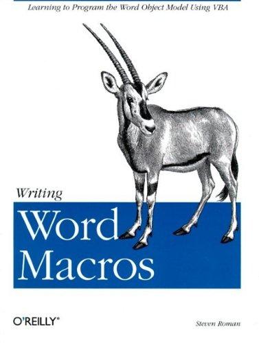 Cover of Writing Word Macros