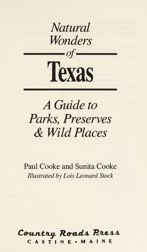 Cover of Natural wonders of Texas