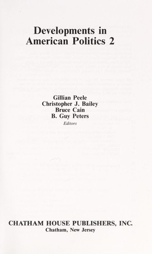 Cover of Developments in American politics 2