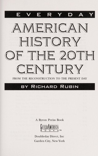 Cover of Everyday American history of the 20th century