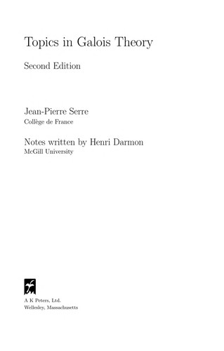 Cover of Topics in Galois Theory