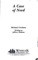 Cover of A Case Of Need
