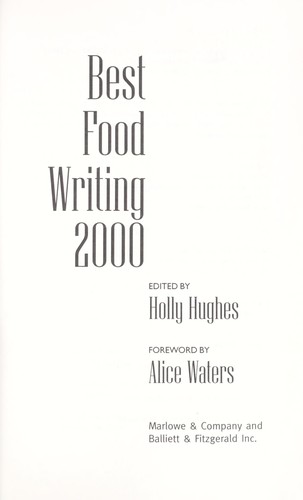 Cover of Best food writing 2000