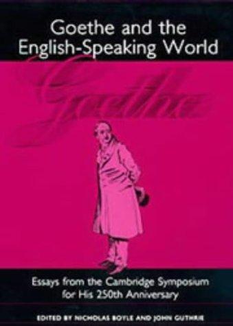 Cover of Goethe and the English-speaking world