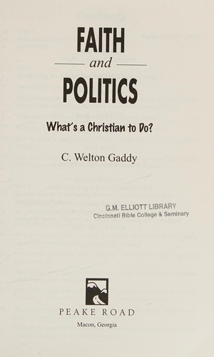 Cover of Faith and politics