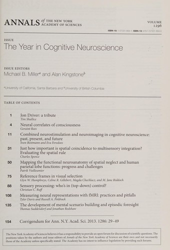 Cover of The year in cognitive neuroscience