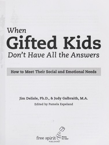Cover of When gifted kids don't have all the answers