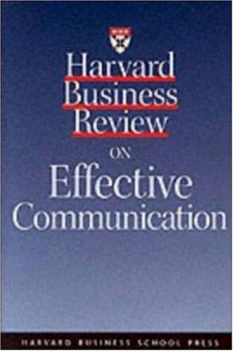 Cover of Harvard business review on effective communication