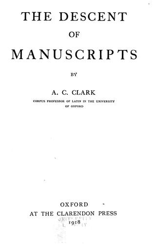 Cover of The descent of manuscripts