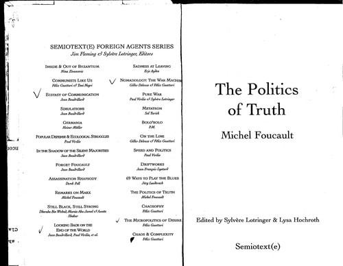 Cover of The Politics of Truth